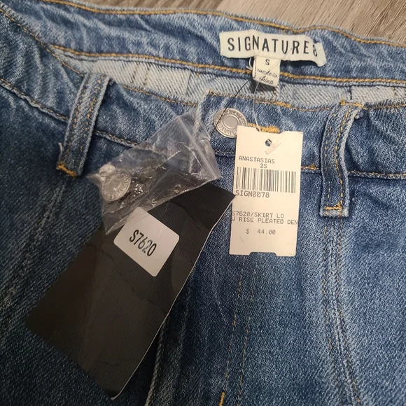 Y2k Pleated Denim Mini Skirt S Nwt - Picture 3 of 6